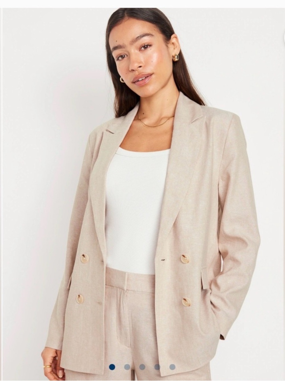 Double-Breasted Linen Blazer